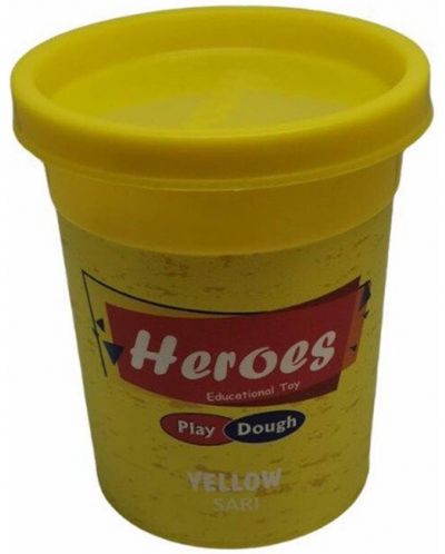 Φυσική πλαστελίνη σε κουτί Heroes Play Dough - Κίτρινη - 1
