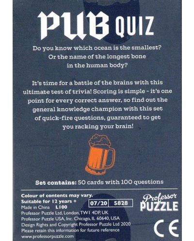 Επιτραπέζιο παιχνίδι  Professor Puzzle - Pocket Pub Quiz - 2
