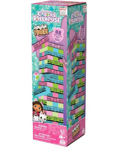 Επιτραπέζιο παιχνίδι Spin Master: Gabby's Dollhouse Jumbling Tower - Παιδικό  - 1