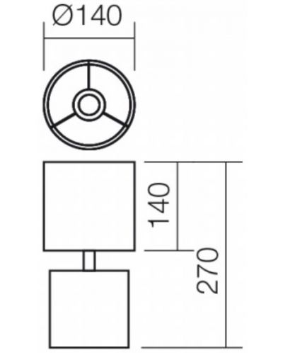 Επιτραπέζιο φωτιστικό Smarter - Cilly 01-1371, IP20, E14, 1x28W, ανοιχτό γκρι - 2