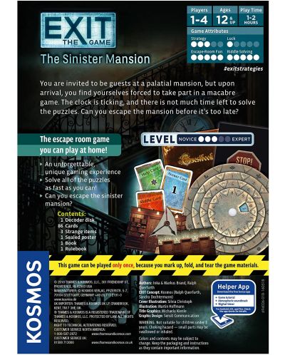 Επιτραπέζιο παιχνίδι Exit: The Sinister Mansion - οικογενειακό - 3