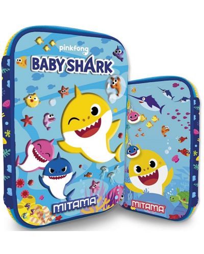 Κασετίνα με σχολικά είδη Mitama Baby Shark - Με 3D εφέ, ποικιλία - 1