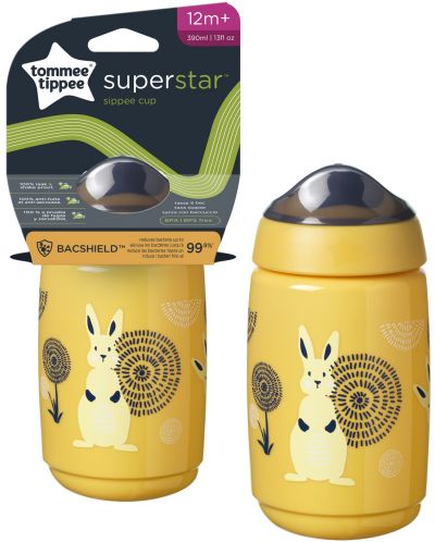 Κύπελλο που δεν χυθεί Tommee Tippee - Superstar, 390 ml, κίτρινο - 4