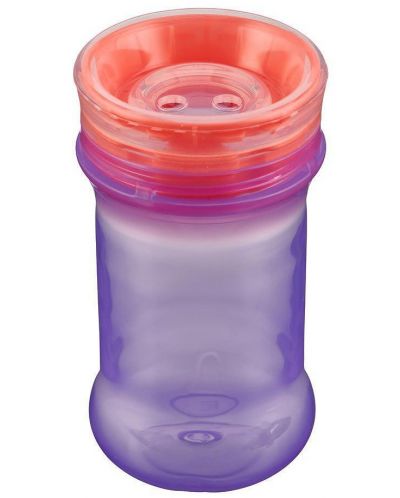 Κύπελλο που δε χύνεται με μαλακή άκρη σιλικόνης Vital Baby - 360°, 280 ml, μωβ - 2