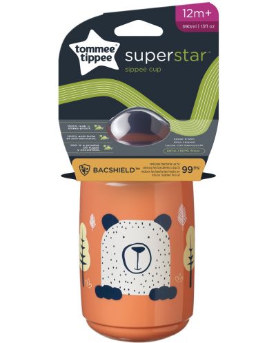 Κύπελλο που δε χύνεται  Tommee Tippee - Superstar, 390 ml, πορτοκαλί - 4