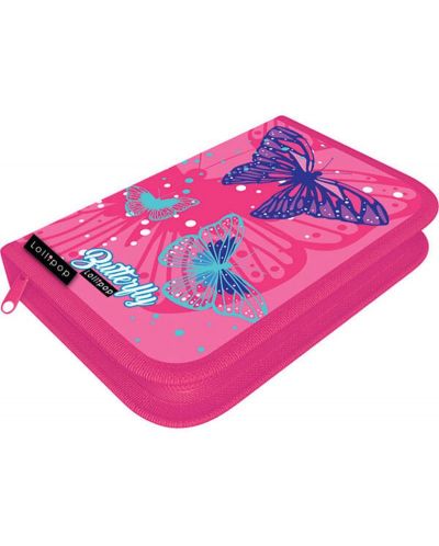 Κασετίνα  Lizzy Card Pink Butterfly - με 1 φερμουάρ - 1
