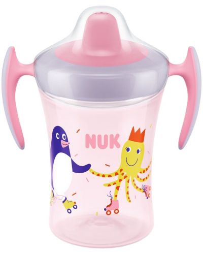 Κύπελλο που δεν χύνεται με μαλακό στόμιο  NUK Evolution - Trainer Cup, 230 ml, ροζ - 1