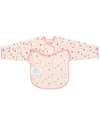 Αδιάβροχη σαλιάρα με μανίκια και τσέπη KikkaBoo - Arty, Pink Pattern - 2