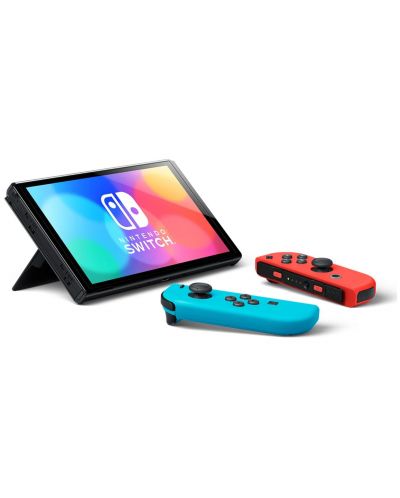 Nintendo Switch OLED - Neon Red & Neon Blue + Zelda Travel Case - 2