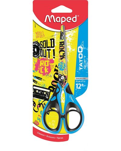 Ψαλίδι Maped - Tatoo Teens Soft, 16 cm,μπλε - 1