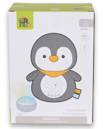 Νυχτερινό φωτιστικό και προβολέας  Moni Toys - Snuggly, Penguin - 4