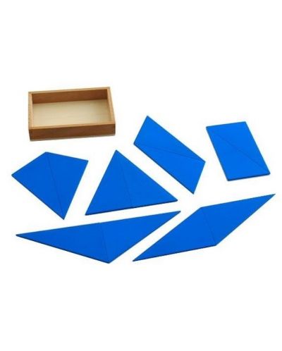 Εκπαιδευτικό σετ Smart Baby - Τρίγωνα κατασκευής Montessori, μπλε - 1