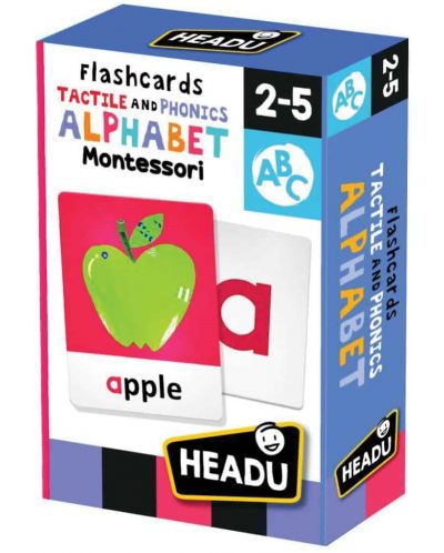 Εκπαιδευτικές κάρτες flash Headu Montessori - Με απτικό και φωνητικό αλφάβητο - 1