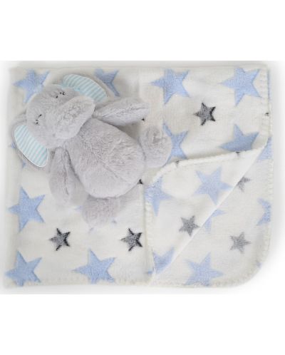 Κουβέρτα με παιχνίδι Καγκουρό - Elephant, μπλε, 90 x 75 cm, μπλε - 1