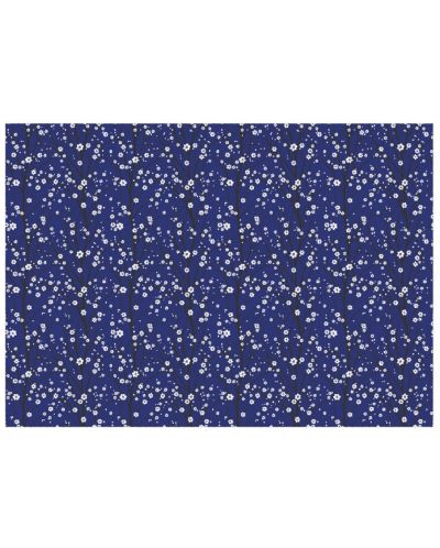 Χαρτί περιτυλίγματος Apli - Με λευκά λουλούδια, 2 х 0.70 m, σκούρο μπλε - 2