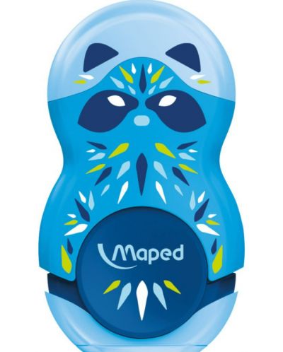Ξύστρα με γόμα 2 σε 1 Maped Mini Cute - Loopy, μπλε - 1
