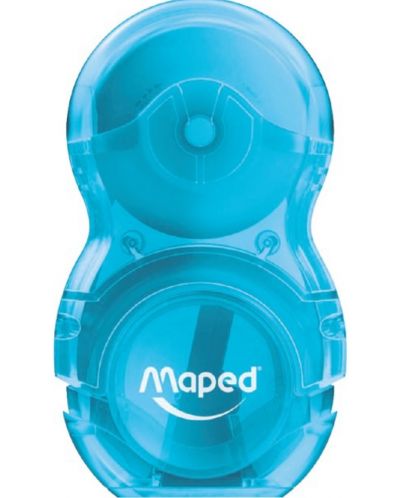 Ξύστρα με γόμα  Maped  Loopy - Translucent, μπλε - 1