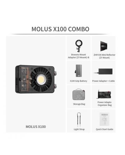 Φωτισμός Zhiyun-Tech - MOLUS X100 Bi-Color, Combo - 10