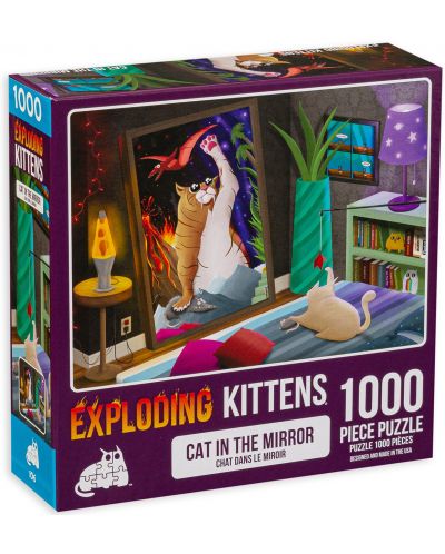Παζλ Exploding Kittens από 1000 κομμάτια - Καθρέφτης γάτας - 1