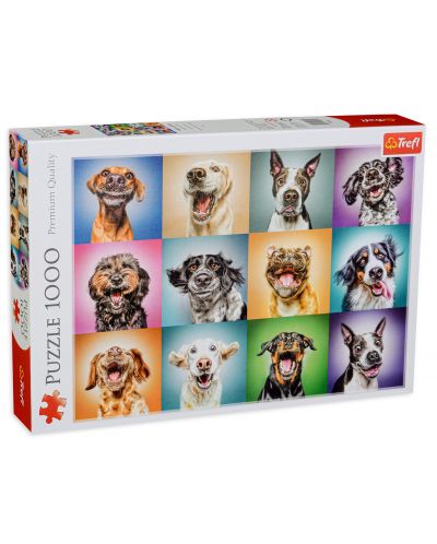 Παζλ Trefl 1000 κομμάτια - Διασκεδαστικά πορτρέτα σκύλων  - 1