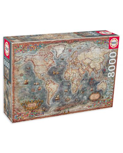 Παζλ Educa 8000 κομμάτια - Ιστορικός χάρτης του κόσμου - 1
