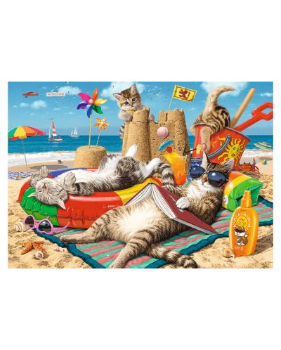 Παζλ Trefl 1000 τεμαχίων- Διακοπές για γάτες - 2