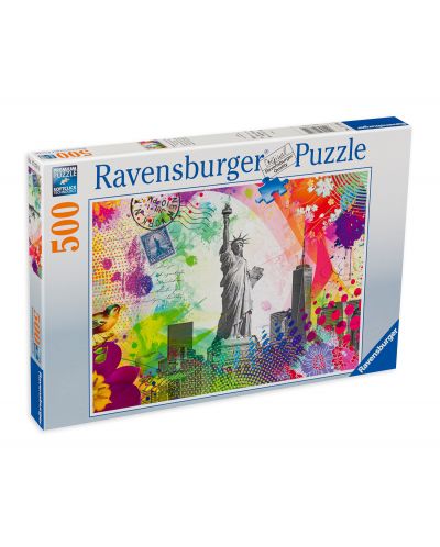 Παζλ Ravensburger 500 τεμαχίων- Καρτ ποστάλ της Νέας Υόρκης - 1