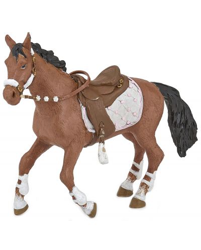 Φιγούρα Papo Horses, foals and ponies – Καφέ άλογο με σέλα - 1