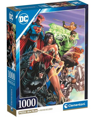 Παζλ Clementoni 1000 κομμάτια - Οι υπερήρωες της DC Comics - 1