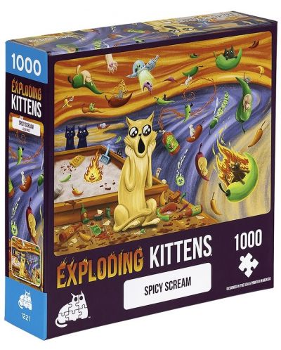 Παζλ Exploding Kittens 1000 κομμάτια-Ή κραυγή της γάτας  - 1