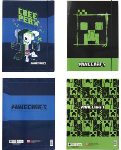 Φάκελος με λάστιχο  Panini Minecraft - Neon Green, А4, ποικιλία - 1