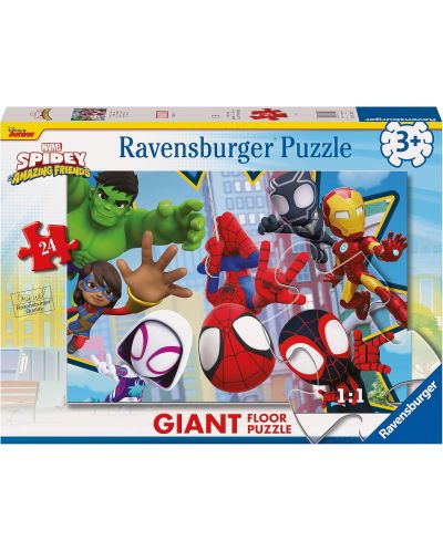 Παζλ δαπέδου Ravensburger  24 κομμάτια - Ο Spidey και οι καταπληκτικοί φίλοι του - 1