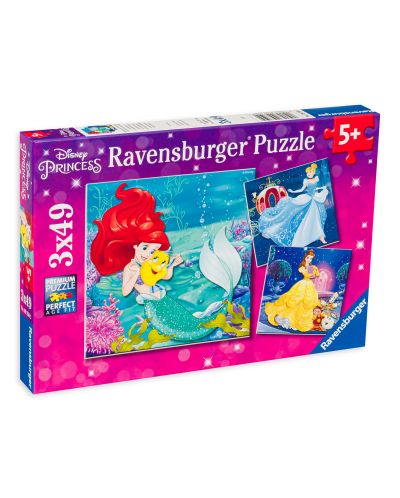 Παζλ Ravensburger 3 x 49 κομμάτια - Η Άριελ, η Μπελ, η Σταχτοπούτα - 1