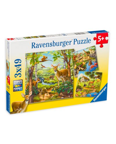 Παζλ Ravensburger 3 x 49 κομμάτια - Ο κόσμος των ζώων - 1