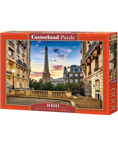 Παζλ Castorland 1000 τεμαχίων -Περπάτημα στο Παρίσι στο ηλιοβασίλεμα - 1