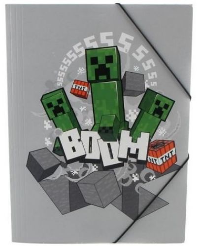 Φάκελος με λάστιχο Uwear - Minecraft Creeper Boom, A4 - 1