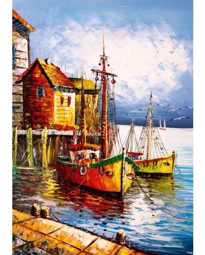Παζλ  Art Puzzle από 500 κομμάτια - Λιμάνι σε πορτοκαλί χρώμα - 2