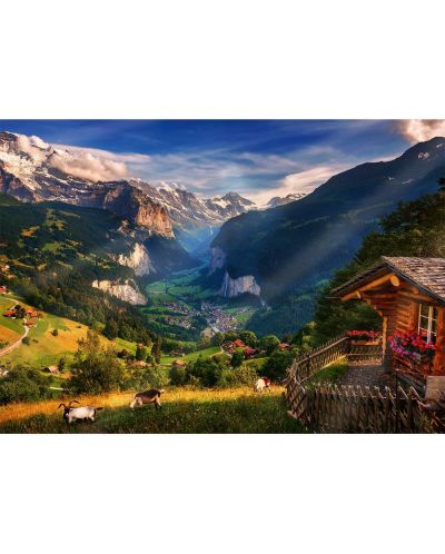 Παζλ  Trefl 1000 κομμάτια -Κοιλάδα Lauterbrunnen, Ελβετία - 2