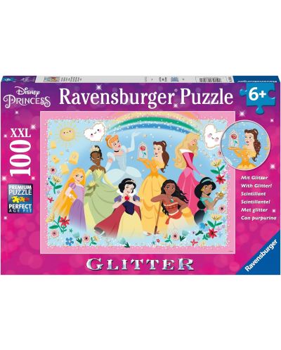 Παζλ με μπροκάρ Ravensburger 100 XXL κομμάτια - Πριγκίπισσες της Disney - 1