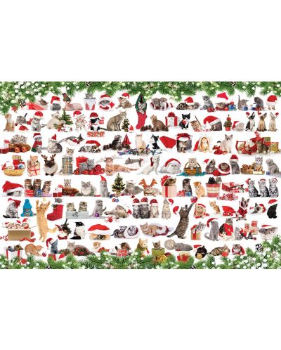 Παζλ σε μεταλλικό κουτί  Eurographics 1000  κομμάτια-Χριστουγεννιάτικα γατάκια - 2
