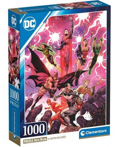 Παζλ Clementoni 1000 κομμάτια - Οι ήρωες της DC Comics - 1