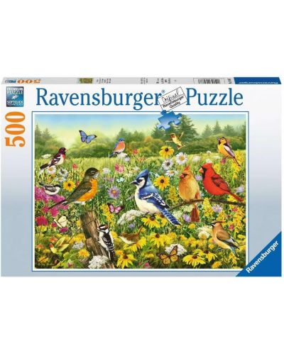 Παζλ Ravensburger  500 κομμάτια - Πουλιά στο λιβάδι - 1