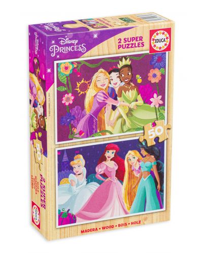 Παζλ Educa 2 x 50 κομμάτια  - Πριγκίπισσες της Disney - 1