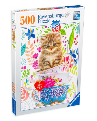 Παζλ Ravensburger από 500 κομμάτια - Γάτα σε ποτήρι - 1