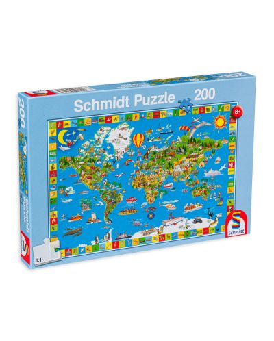 Παζλ Schmidt 200 κομμάτια – Παγκόσμιος χάρτης  - 1