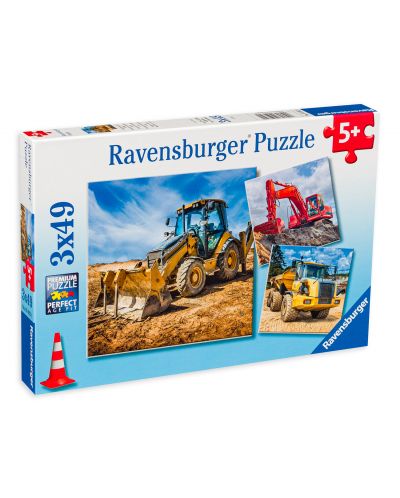 Παζλ Ravensburger 3 x 49 κομμάτια - Μηχανές κατασκευής - 1