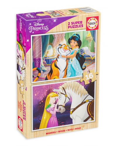 Παζλ Educa από 2 x 16 κομμάτια - Πριγκίπισσες της Disney - 1