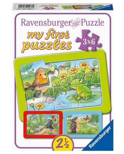 Παζλ Ravensburger 3 x 6 κομμάτια - Μικρά ζώα κήπου - 1