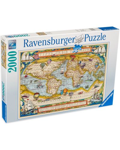 Παζλ Ravensburger 2000 τεμαχίων- Παγκόσμιος χάρτης - 1