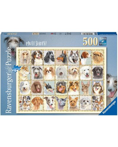 Παζλ Ravensburger 500 κομμάτια - Φωτογραφίες σκύλων - 1